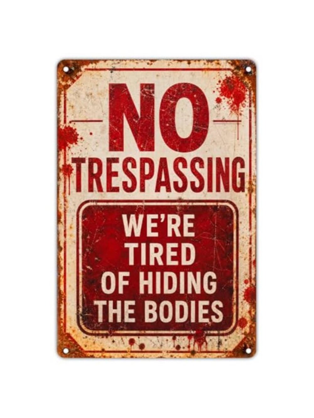 Halloween Decorations Outdoor - Funny Metal Tin Sign for Yard Garage Wall